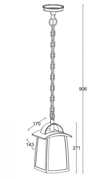 Lutec Tradition Kelsey udendørslampe til loft - Mat sort