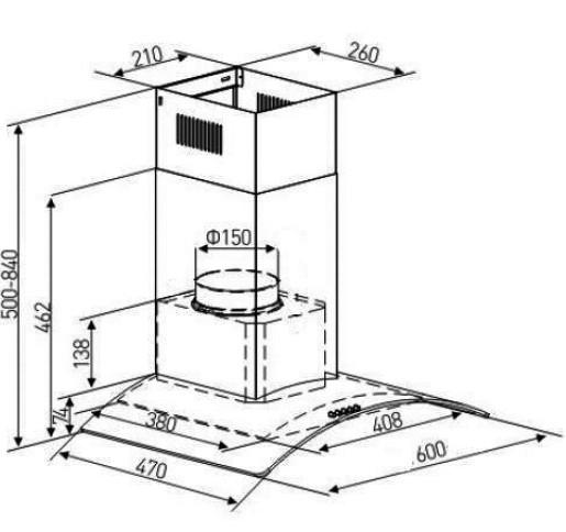 Eico ECH P 60 GX emhætte til vægmontering - Rustfrit stål Eico ECH P 60 GX emhætte til vægmontering - Rustfrit stål