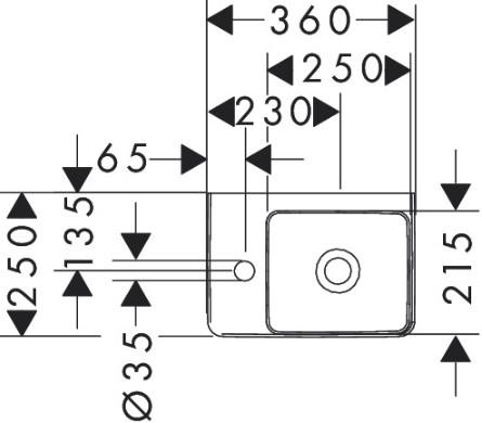 hansgrohe Xelu Q 36 mini håndvask t/væg - Hanehul til venstre - SmartClean hansgrohe Xelu Q 36 mini håndvask t/væg - Hanehul til venstre - SmartClean