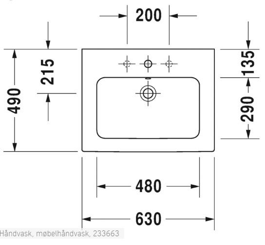 Duravit ME by Starck 63 møbelvask Duravit ME by Starck 63 møbelvask