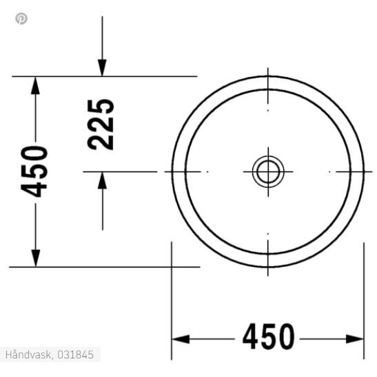 Duravit Architec Ø45 vask t/nedfældning - Uden hanehul Duravit Architec Ø45 vask t/nedfældning - Uden hanehul