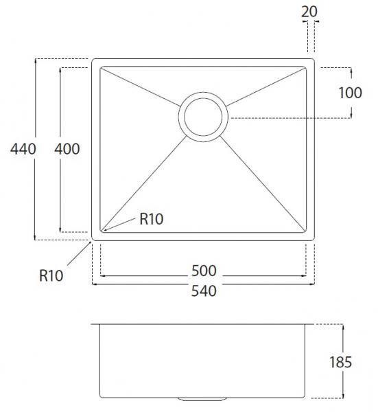 Lavabo Kubus 500 Soft køkkenvask - Dark bronze Lavabo Kubus 500 Soft køkkenvask - Dark bronze