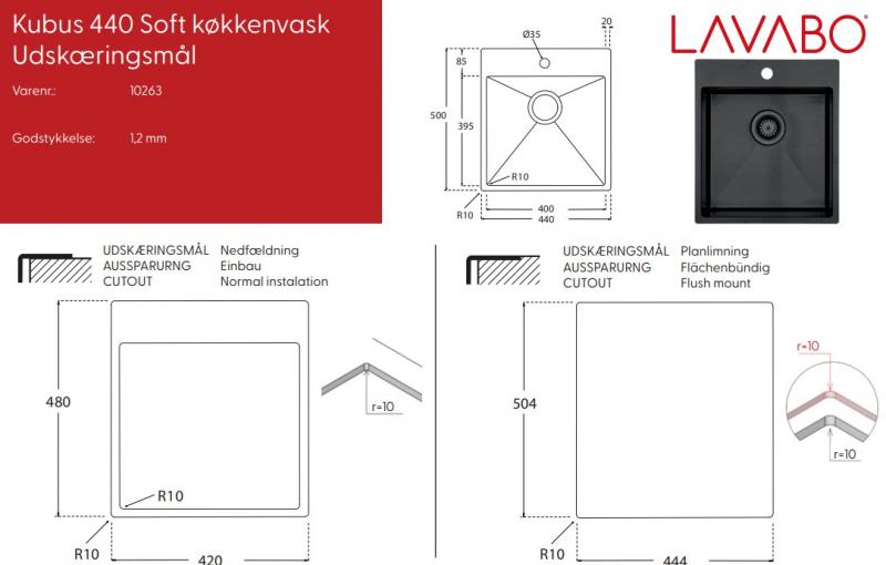 Lavabo Kubus 440 Soft køkkenvask - Shadow Lavabo Kubus 440 Soft køkkenvask - Shadow