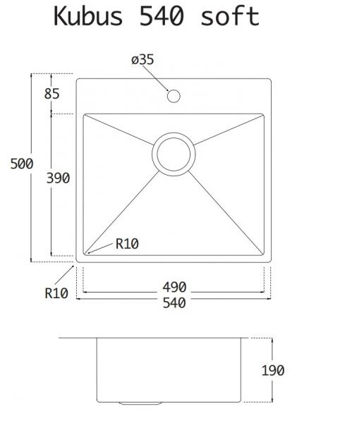 Lavabo Kubus 540 Soft køkkenvask - Kobber Lavabo Kubus 540 Soft køkkenvask - Kobber