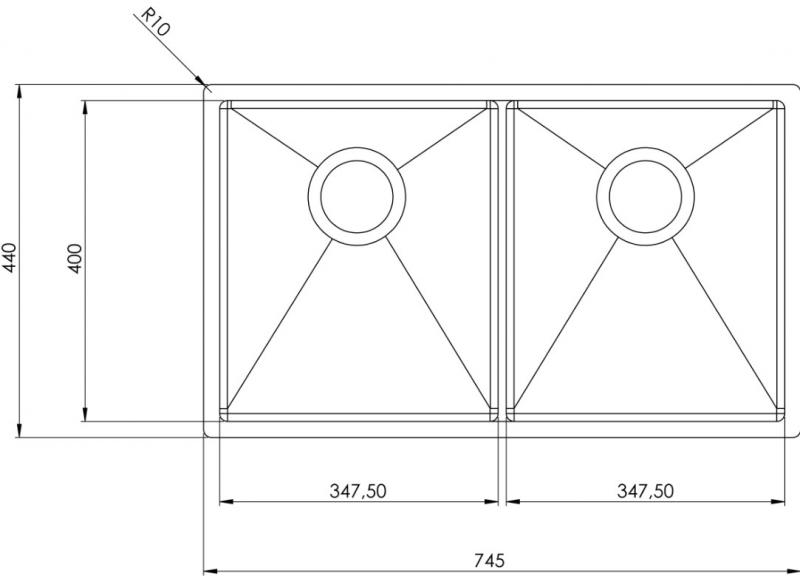 Intra Baltic 745 dobbelt køkkenvask i rustfrit stål Intra Baltic 745 dobbelt køkkenvask i rustfrit stål
