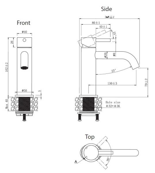 Lavabo Mira 140 RS håndvaskarmatur - Kobber PVD