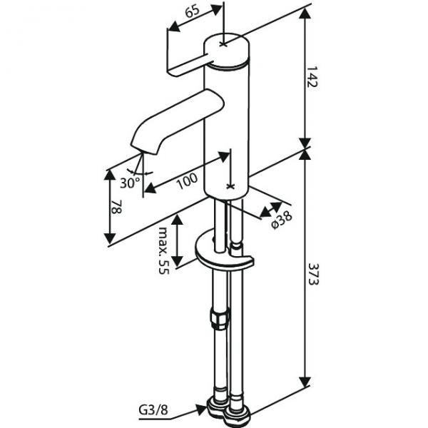 Damixa Iris S håndvaskarmatur u/bundventil m/koldstart - Børstet kobber