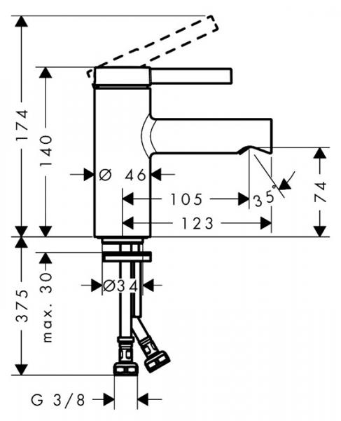 hansgrohe Zesis S håndvaskarmatur 70 CoolStart u/bundventil - Krom