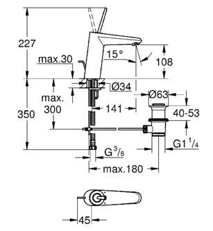Grohe Eurodisc Joystick h&aring;ndvaskarmatur - Krom/medium