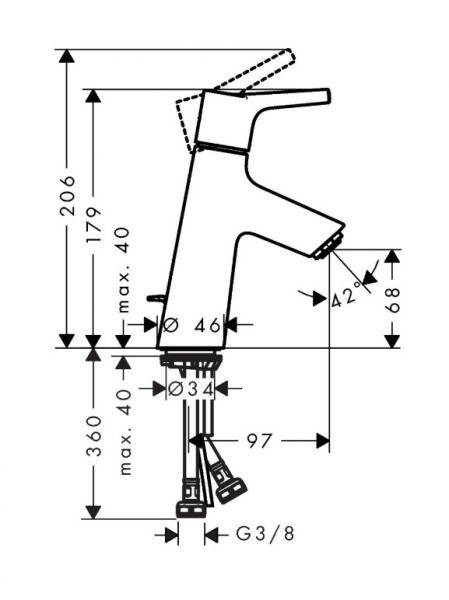 Hansgrohe Talis S 80 håndvaskarmatur med CoolStart og løft-op bundventil Hansgrohe Talis S 80 håndvaskarmatur med CoolStart og løft-op bundventil