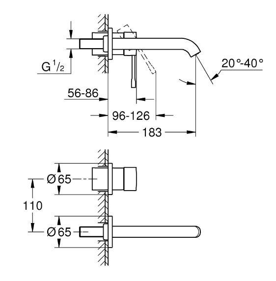 Grohe Essence New komplet armatur til indbygning i væg - Mat sort Grohe Essence New komplet armatur til indbygning i væg - Mat sort