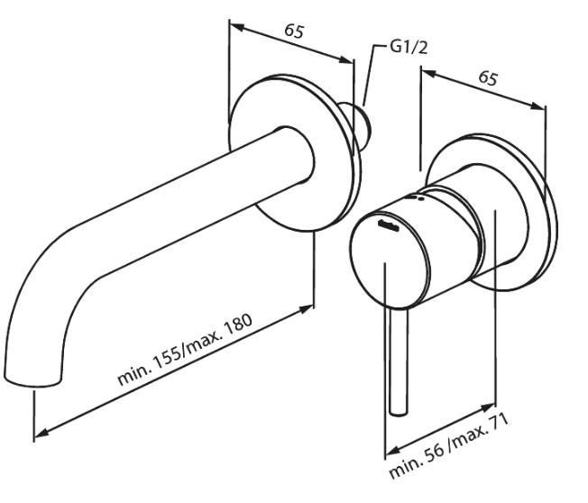 Damixa Osier armatur til indbygning i væg - Poleret messing Damixa Osier armatur til indbygning i væg - Poleret messing
