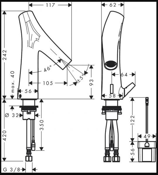 Hansgrohe Axor Starck Organic berøringsfri vandhane m/batteri