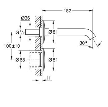 Grohe Essence Elektronisk håndvaskarmatur til indbygning - Krom
