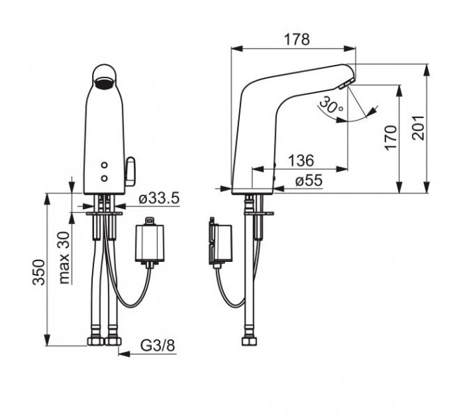 Oras Medipro XL berøringsfri vandhane m/bluetooth - Batteri Oras Medipro XL berøringsfri vandhane m/bluetooth - Batteri