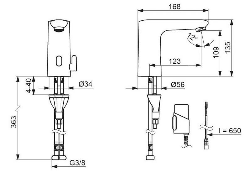 Oras Electra 9260FZ Safety berøringsfri vandhane - Batteri - Krom Oras Electra 9260FZ Safety berøringsfri vandhane - Batteri - Krom