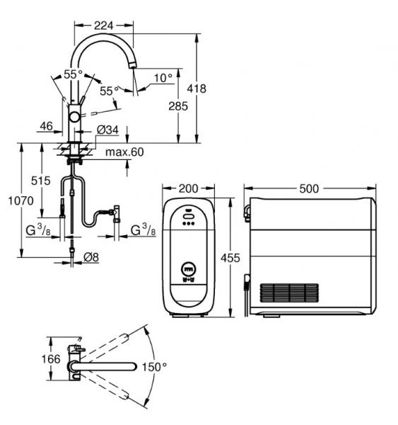Grohe Blue Home køkkenbatteri m/C-tud - Børstet warm sunset Grohe Blue Home køkkenbatteri m/C-tud - Børstet warm sunset