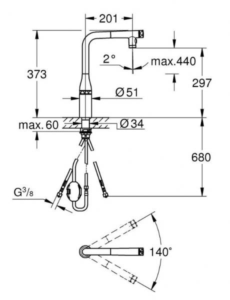 Grohe Essence SmartControl køkkenarmatur m/udtræk - Mat sort Grohe Essence SmartControl køkkenarmatur m/udtræk - Mat sort