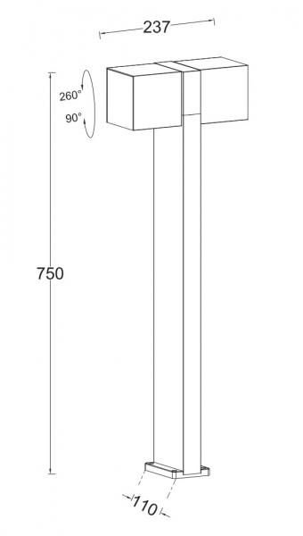 Lutec Architectural Cuba udendørslampe 3000K Lutec Architectural Cuba udendørslampe 3000K