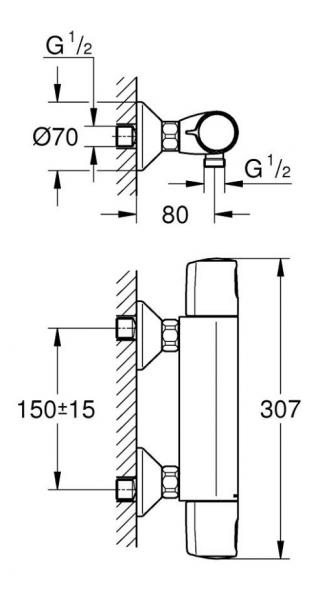 Grohe Precision Trend brusetermostat m/termostat - Krom Grohe Precision Trend brusetermostat m/termostat - Krom