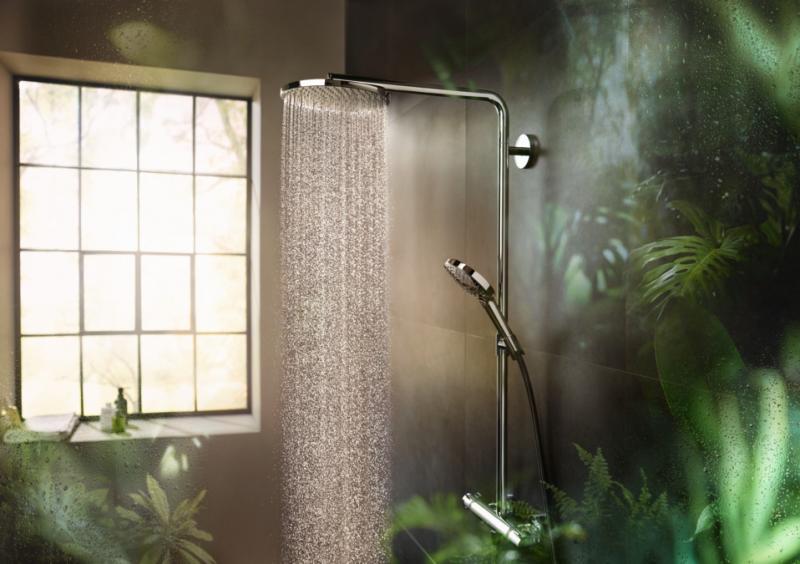 hansgrohe Raindance Select S 240 PowderRain brusesystem - Børstet sort krom