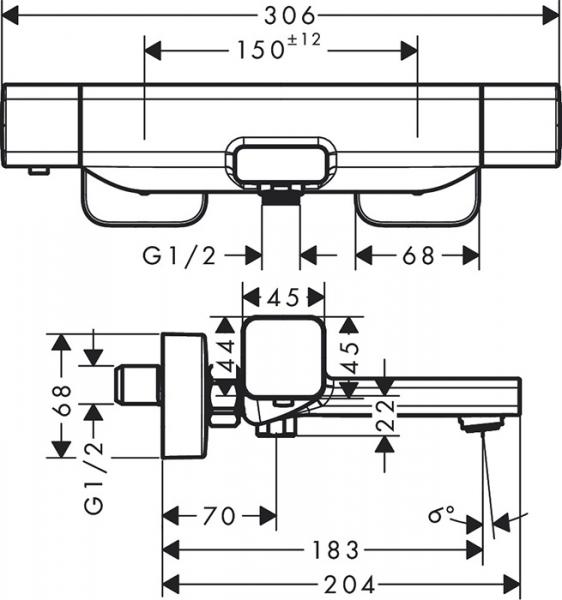 hansgrohe Ecostat E badekartermostat m/forskruninger og rosetter - Krom