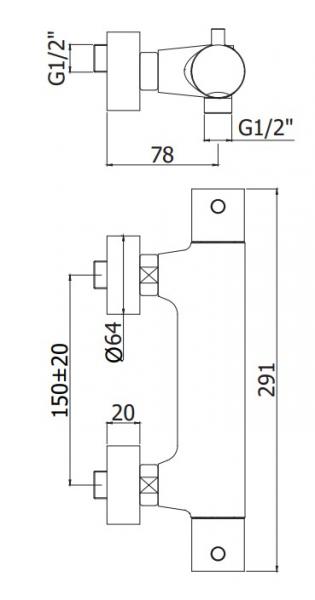 Lavabo Argo brusetermostat - Mat sort Lavabo Argo brusetermostat - Mat sort
