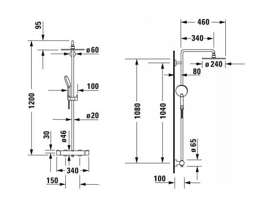 Duravit C.1 komplet brusesystem - Ø240 - Krom Duravit C.1 komplet brusesystem - Ø240 - Krom