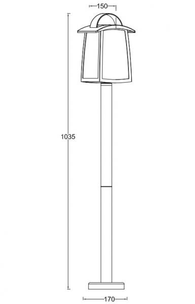 Lutec Tradition Kelsey udendørs standerlampe - Mat sort