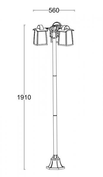 Lutec Tradition Kelsey udendørs standerlampe t/3 pærer - Mat sort