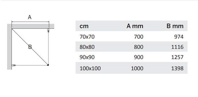Cassøe brusehjørne - 80x80 cm - Gråt glas/mat sort Cassøe brusehjørne - 80x80 cm - Gråt glas/mat sort
