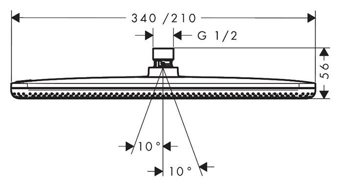 hansgrohe Raindance Alive Q hovedbruser 210/340 1jet - Børstet bronze