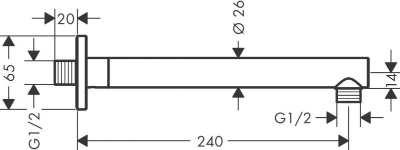 hansgrohe Vernis Shape bruserbøjning 24 cm mat sort hansgrohe Vernis Shape bruserbøjning 24 cm mat sort