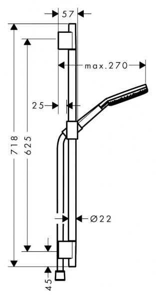 hansgrohe Raindance Alive Select S brusesæt 125 3jet m/EcosSmart - Krom