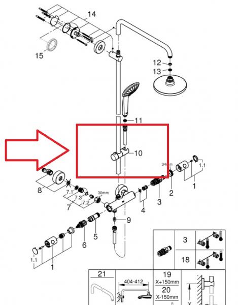 Grohe glideelement til Ø 22 mm brusestang Grohe glideelement til Ø 22 mm brusestang