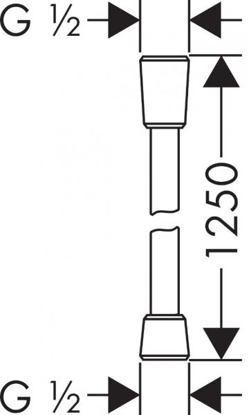 hansgrohe Isiflex bruseslange - 125 cm - Mat sort