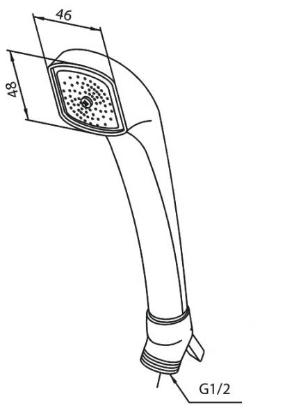 Damixa Perlespray håndbruser m/bøjning og tap