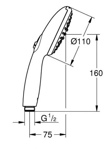 Grohe Vitalio Start 110 håndbruser 2 sprays - Mat sort