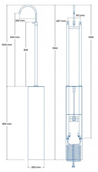 Frostline Eqi frostfri badekararmatur - Rustfri stål Frostline Eqi frostfri badekararmatur - Rustfri stål