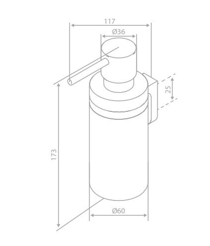 Damixa Zen sæbedispenser t/væg eller bord - Steel