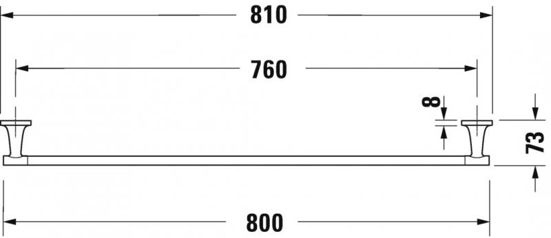 Duravit Starck T håndklædestang - 81 cm - Krom Duravit Starck T håndklædestang - 81 cm - Krom