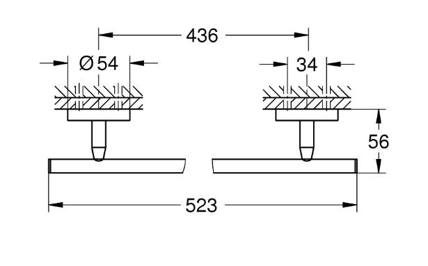 Grohe Bau Cosmopolitan håndklædestang 52 cm - Krom