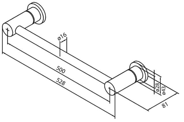 Damixa Silhouet håndklædestang - 500 mm - Poleret messing Damixa Silhouet håndklædestang - 500 mm - Poleret messing