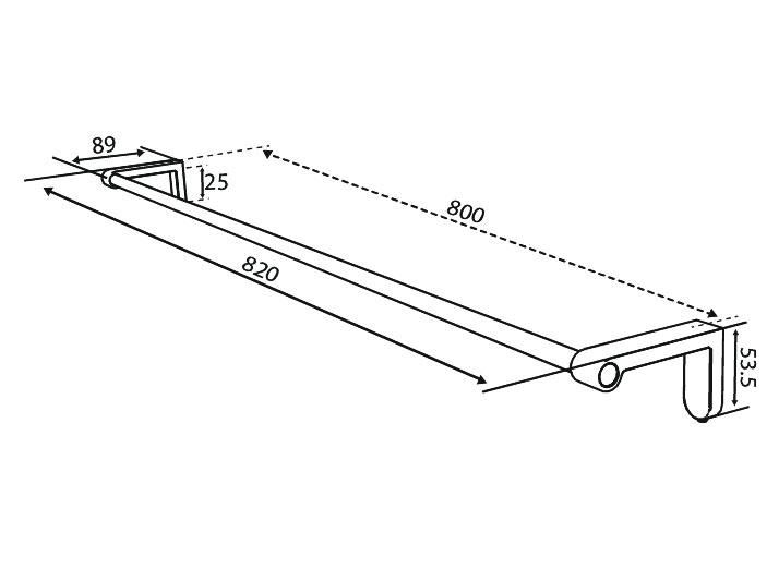 Damixa Zen håndklædestang 800 mm - Børstet kobber