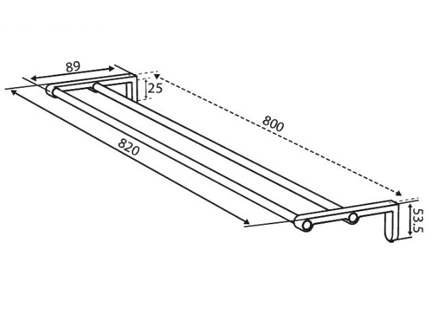 Damixa Zen dobbelt håndklædestang 800 mm - Børstet messing