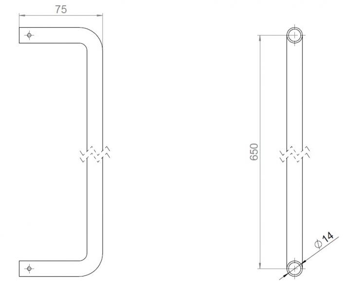 d line håndklædestang 650mm - Poleret messing d line håndklædestang 650mm - Poleret messing