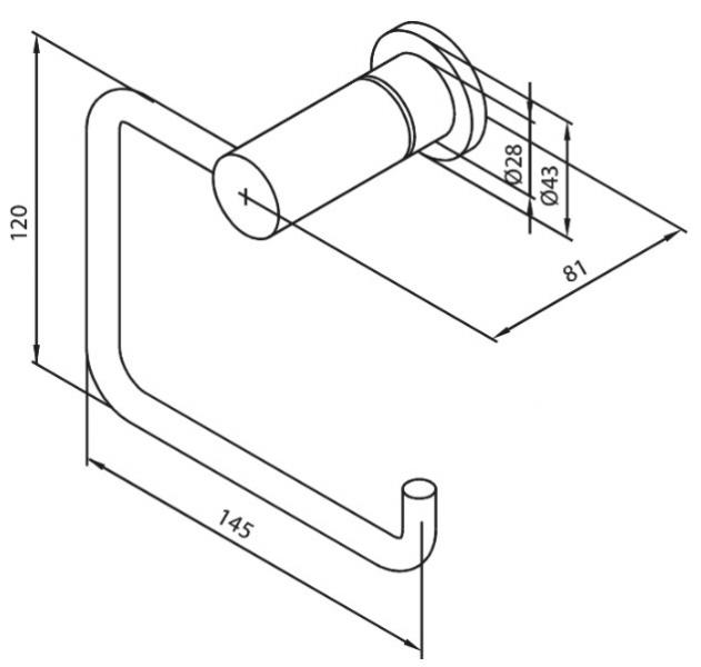 Damixa Silhouet toiletpapirholder - Børstet grafitgrå Damixa Silhouet toiletpapirholder - Børstet grafitgrå