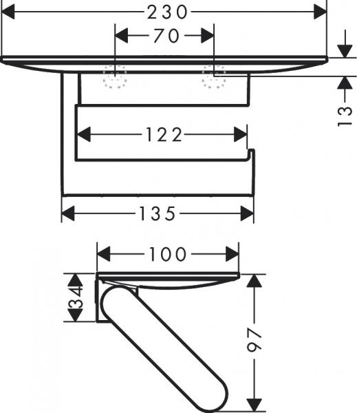 Hansgrohe WallStoris toiletpapirholder m/hylde - Mat sort Hansgrohe WallStoris toiletpapirholder m/hylde - Mat sort