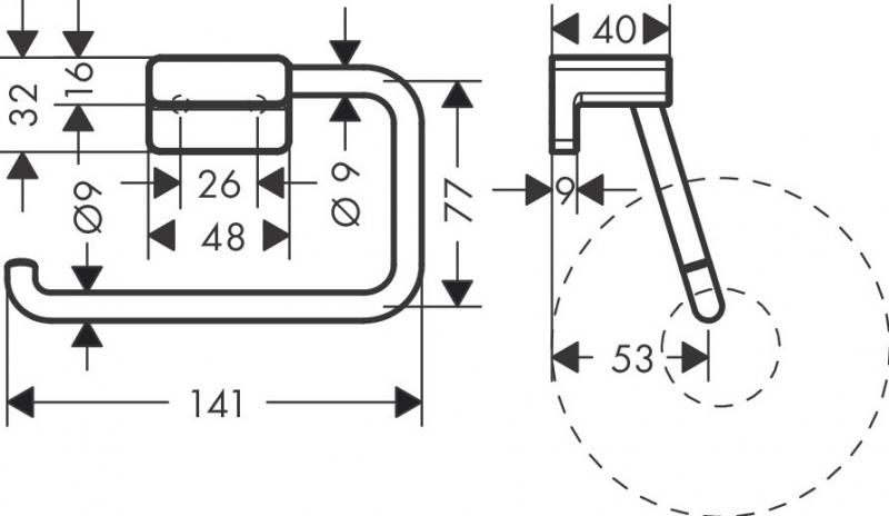 Hansgrohe AddStoris papirholder - Sort krom