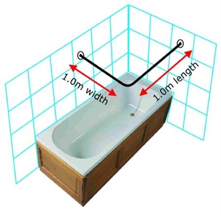 Van Der P Forhængstang 100x100cm m/2 vægflanger - Rustfri stål Van Der P Forhængstang 100x100cm m/2 vægflanger - Rustfri stål